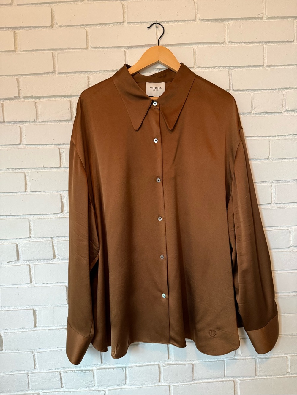 Vince 100% Silk Button-Up Shirt
